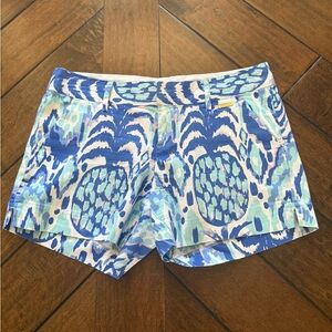 Blue Lilly Pulitzer Patterned Women Shorts
